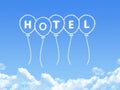 Cloud shaped as hotel Message Royalty Free Stock Photo