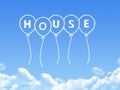 Cloud shaped as house Message Royalty Free Stock Photo