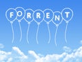 Cloud shaped as for rent Message Royalty Free Stock Photo