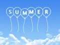 Cloud shaped as summer Message Royalty Free Stock Photo