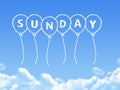 Cloud shaped as sunday Message Royalty Free Stock Photo