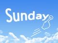 Cloud shaped as sunday Message Royalty Free Stock Photo