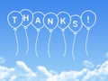 Cloud shaped as thank Message