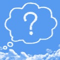 Cloud shaped as thinking with question mark Royalty Free Stock Photo