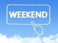 Cloud shaped as weekend Message Royalty Free Stock Photo