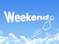 Cloud shaped as weekend Message Royalty Free Stock Photo