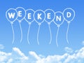 Cloud shaped as weekend Message Royalty Free Stock Photo