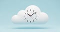 Cloud-shaped clock set against a light blue background. The clock face features Royalty Free Stock Photo