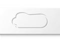 Cloud-shaped cutout in white paper showcasing a minimalist design Royalty Free Stock Photo