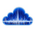 Cloud shaped graphic with a complex white waveform pattern superimpose Royalty Free Stock Photo
