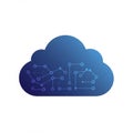 Cloud-shaped graphic featuring a gradient of blue shades. Embedded within the cloud Royalty Free Stock Photo