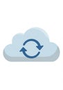 Cloud-shaped icon in light blue with a circular arrow at its center, representing the Royalty Free Stock Photo