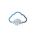 Cloud-shaped icon with a stylized circuit pattern resembling digital connections Royalty Free Stock Photo