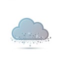 A cloud-shaped icon with a translucent, bluish-gray appearance features numerous Royalty Free Stock Photo