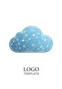 Cloud-shaped logo featuring a network design of interconnected Royalty Free Stock Photo