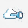 Suggests concepts of cloud computing, data processing, and digital Royalty Free Stock Photo