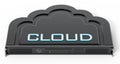 Cloud shaped network server rack. 3D illustration Royalty Free Stock Photo