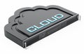 Cloud shaped network server rack. 3D illustration Royalty Free Stock Photo