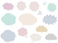 Cloud-shaped speech bubble set with a calm color