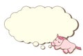A cloud-shaped speech bubble of a sleeping horse dreaming. Vector illustration Royalty Free Stock Photo