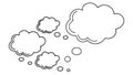 Cloud-shaped speech bubbles, creative communication. vector design Generative AI Royalty Free Stock Photo
