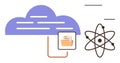 Cloud Data Storage Linked with Scientific Research and Atom Representation Royalty Free Stock Photo