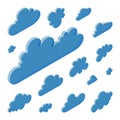 Cloud shapes collection. 3d vector illustration Royalty Free Stock Photo