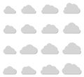 Cloud shapes collection, thin lines icons Royalty Free Stock Photo