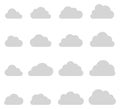 Cloud shapes collection, thin lines icons Royalty Free Stock Photo