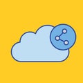 Cloud Share Isolated Vector icon which can easily modify or edit Royalty Free Stock Photo
