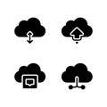 Cloud sharing and storage solid icons Royalty Free Stock Photo