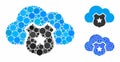 Cloud shield Composition Icon of Spheric Items