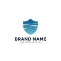 Cloud and shield design logo for the security industry Royalty Free Stock Photo