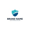 Cloud and shield design logo for the security industry Royalty Free Stock Photo