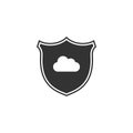 Cloud and shield icon isolated. Cloud storage data protection. Security, safety, protection, privacy concept. Cloud Royalty Free Stock Photo