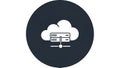 Cloud Computing Icon with Server Racks and Network Connection Symbol Keywords: cloud, computing, server, data Royalty Free Stock Photo