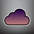 Cloud sign illustration. Vector. Violet gradient icon with black Royalty Free Stock Photo