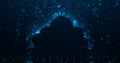 Cloud silhouette. Cloud online storage technology. Big data. Vector illustration