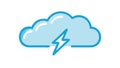 Cloud with Simple Lightning Bolt, Electrical Symbol, Vector Design Generative AI Royalty Free Stock Photo