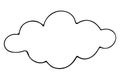 Cloud. Sketch. Weather forecast. Vector illustration. Outline on an isolated white background. Meteorology conditions. Royalty Free Stock Photo