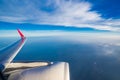 Cloud sky looking form airplane window in air Royalty Free Stock Photo