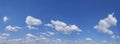 Cloud sky panorame with floofy clouds and blue sky