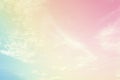 cloud on sky with a pastel colored orenge to blue and pink gradient texture background Royalty Free Stock Photo