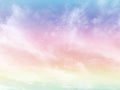 Cloud and sky with a pastel rainbow colored background. Royalty Free Stock Photo