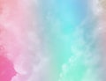 Cloud and sky with a pastel rainbow colored background. Royalty Free Stock Photo