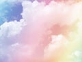 Cloud and sky with a pastel rainbow colored background Royalty Free Stock Photo