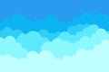 Cloud in sky. Pattern of blue heaven. Cloudy background. Cartoon cloud wallpaper. Abstract summer illustration. Cloudscape banner