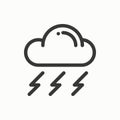 Cloud, sky, rain, storm line simple icon. Weather symbols. Meteorology. Forecast design element. Template for mobile app