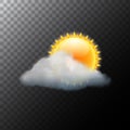 Cloud sky vector weather backgrund. Sun illustration warm day sunny icon forecast banner