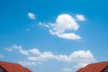 Cloud and skywith rooftop house Royalty Free Stock Photo